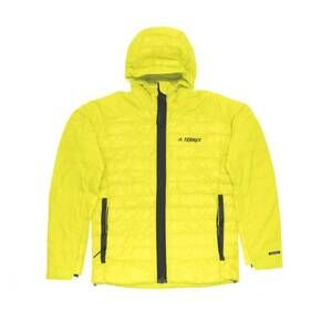 NEW ADIDAS men's terrex myshelter down hooded jacket in acid yellow